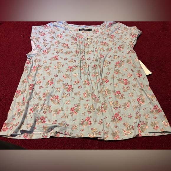 Lauren Ralph Lauren Other - LAUREN RALPH LAUREN SZ XL WOMENS SLEEP SHIRT TOP SAGE FLOR NWT COTTAGE CORE